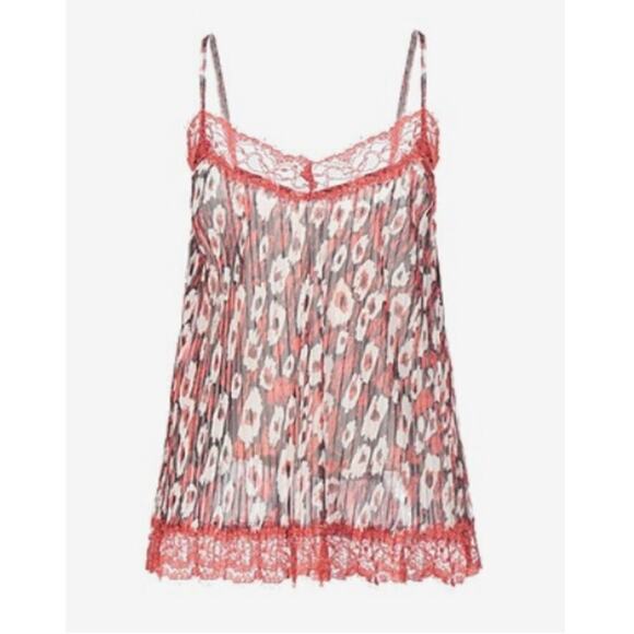 Floral Lace Trim Blouse - Red and Black - Picture 1 of 10